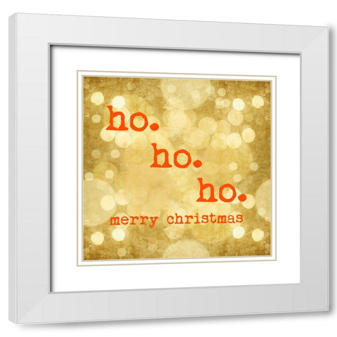 Ho Ho Ho White Modern Wood Framed Art Print with Double Matting by Murdock, Ramona