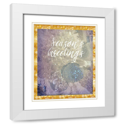 Seasons Greetings White Modern Wood Framed Art Print with Double Matting by Murdock, Ramona