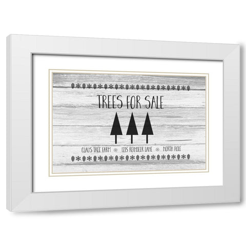 Trees for Sale BW White Modern Wood Framed Art Print with Double Matting by Murdock, Ramona
