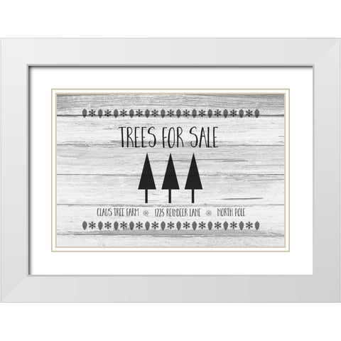 Trees for Sale BW White Modern Wood Framed Art Print with Double Matting by Murdock, Ramona