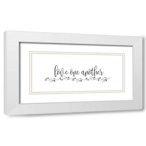 Love One Another White Modern Wood Framed Art Print with Double Matting by Murdock, Ramona