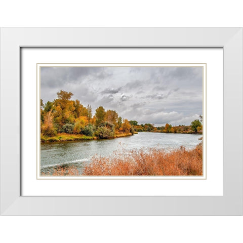 Snake River Autumn V White Modern Wood Framed Art Print with Double Matting by Murdock, Ramona