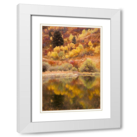 Hillside Reflection White Modern Wood Framed Art Print with Double Matting by Murdock, Ramona