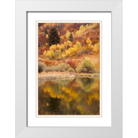 Hillside Reflection White Modern Wood Framed Art Print with Double Matting by Murdock, Ramona