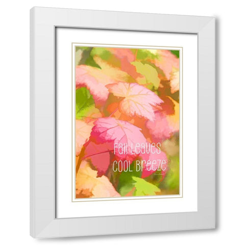 Fall Leaves Cool Breeze White Modern Wood Framed Art Print with Double Matting by Murdock, Ramona