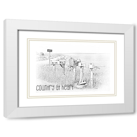 Country at Heart White Modern Wood Framed Art Print with Double Matting by Murdock, Ramona