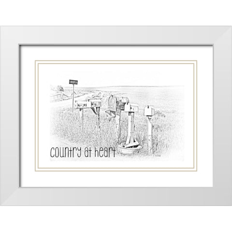 Country at Heart White Modern Wood Framed Art Print with Double Matting by Murdock, Ramona