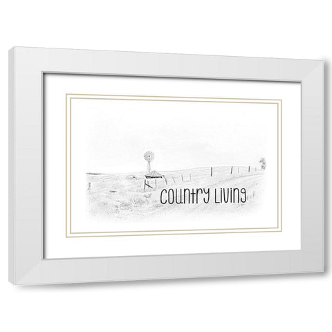 Country Living White Modern Wood Framed Art Print with Double Matting by Murdock, Ramona