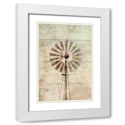 Windmill Abstract White Modern Wood Framed Art Print with Double Matting by Murdock, Ramona