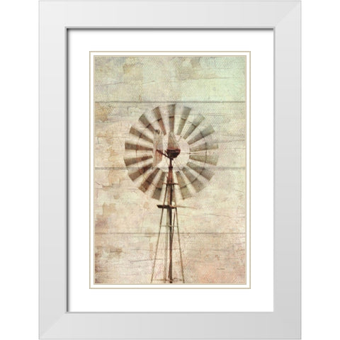 Windmill Abstract White Modern Wood Framed Art Print with Double Matting by Murdock, Ramona