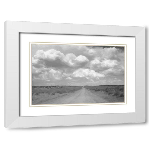 Endless Road White Modern Wood Framed Art Print with Double Matting by Murdock, Ramona