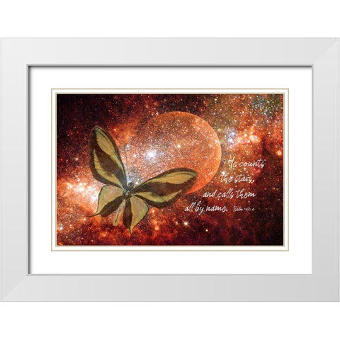 He Counts the Stars White Modern Wood Framed Art Print with Double Matting by Murdock, Ramona