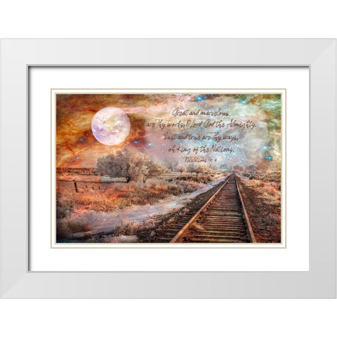 Marvelous Are Thy Works White Modern Wood Framed Art Print with Double Matting by Murdock, Ramona