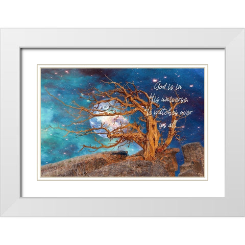 God in His Universe White Modern Wood Framed Art Print with Double Matting by Murdock, Ramona