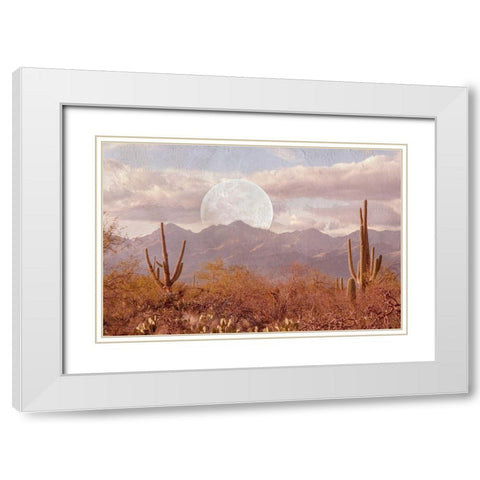 Moonrise Over The Mountain White Modern Wood Framed Art Print with Double Matting by Murdock, Ramona