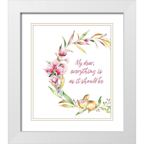 Everything Is As It Should Be White Modern Wood Framed Art Print with Double Matting by Murdock, Ramona