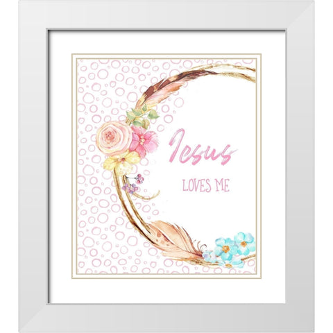 Jesus Loves Me White Modern Wood Framed Art Print with Double Matting by Murdock, Ramona