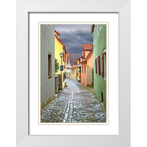 Rothenberg Cobblestone Lane White Modern Wood Framed Art Print with Double Matting by Murdock, Ramona