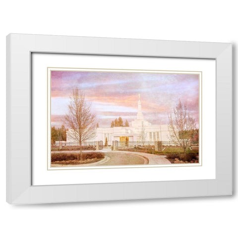 Spokane Temple II White Modern Wood Framed Art Print with Double Matting by Murdock, Ramona