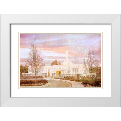 Spokane Temple II White Modern Wood Framed Art Print with Double Matting by Murdock, Ramona