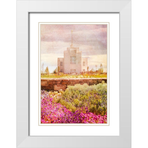 Twin Falls Temple II White Modern Wood Framed Art Print with Double Matting by Murdock, Ramona