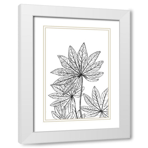 Botanical BW III White Modern Wood Framed Art Print with Double Matting by Murdock, Ramona