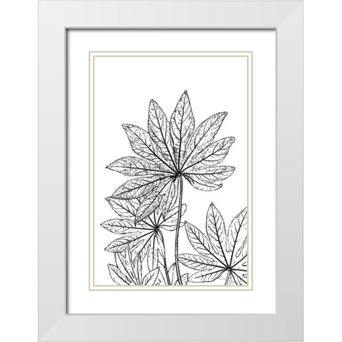 Botanical BW III White Modern Wood Framed Art Print with Double Matting by Murdock, Ramona