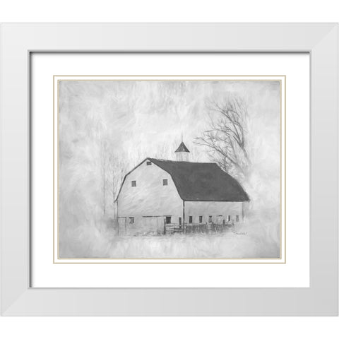 The White Barn II White Modern Wood Framed Art Print with Double Matting by Murdock, Ramona