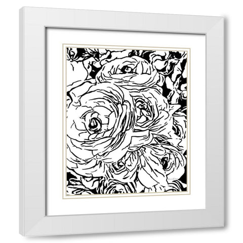 Roses No. 1 White Modern Wood Framed Art Print with Double Matting by Murdock, Ramona