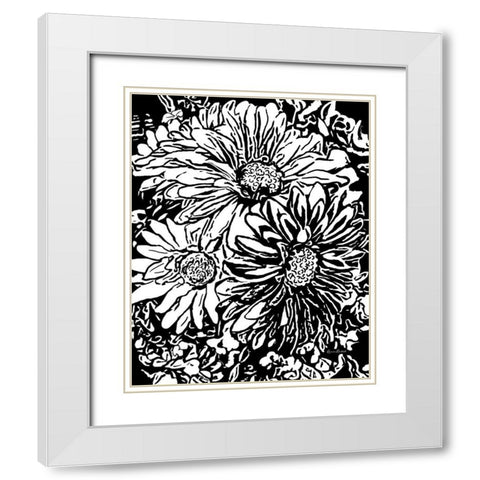 BW Floral No. 1 White Modern Wood Framed Art Print with Double Matting by Murdock, Ramona