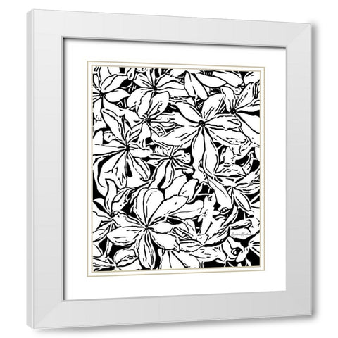 BW Floral No. 2 White Modern Wood Framed Art Print with Double Matting by Murdock, Ramona