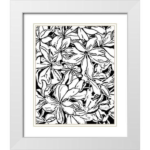 BW Floral No. 2 White Modern Wood Framed Art Print with Double Matting by Murdock, Ramona