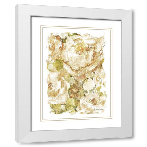 Golden Glitter Roses No. 2 White Modern Wood Framed Art Print with Double Matting by Murdock, Ramona