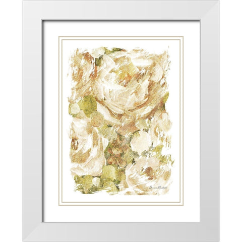 Golden Glitter Roses No. 2 White Modern Wood Framed Art Print with Double Matting by Murdock, Ramona
