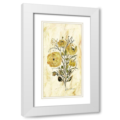 Golden Glitter Spray White Modern Wood Framed Art Print with Double Matting by Murdock, Ramona