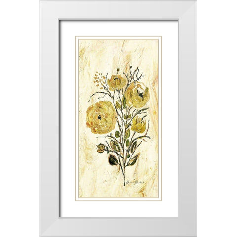 Golden Glitter Spray White Modern Wood Framed Art Print with Double Matting by Murdock, Ramona