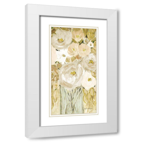 Golden Glitter Vase No. 1 White Modern Wood Framed Art Print with Double Matting by Murdock, Ramona