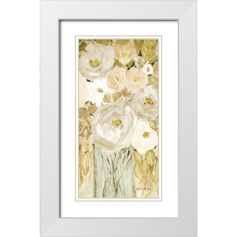 Golden Glitter Vase No. 1 White Modern Wood Framed Art Print with Double Matting by Murdock, Ramona
