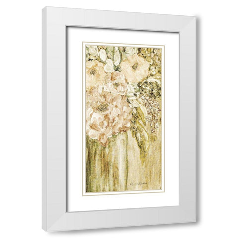 Golden Glitter Vase No. 2 White Modern Wood Framed Art Print with Double Matting by Murdock, Ramona