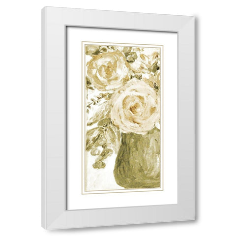 Golden Glitter Vase No. 3 White Modern Wood Framed Art Print with Double Matting by Murdock, Ramona