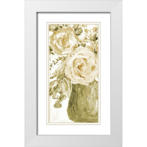 Golden Glitter Vase No. 3 White Modern Wood Framed Art Print with Double Matting by Murdock, Ramona