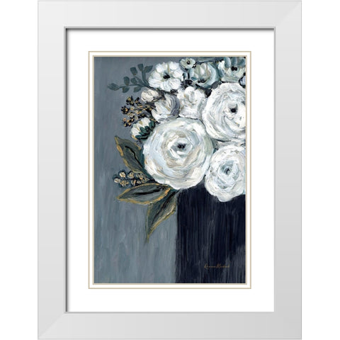Moonlight Bouquet I White Modern Wood Framed Art Print with Double Matting by Murdock, Ramona