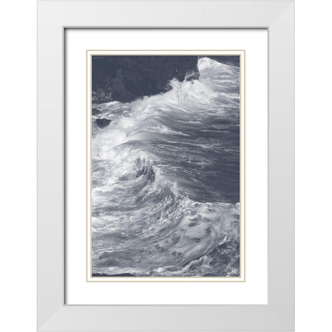 Ocean Wave No. 1 White Modern Wood Framed Art Print with Double Matting by Murdock, Ramona