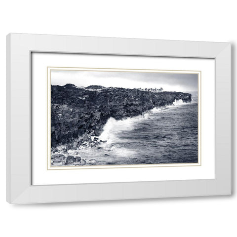 Indigo Coastline White Modern Wood Framed Art Print with Double Matting by Murdock, Ramona