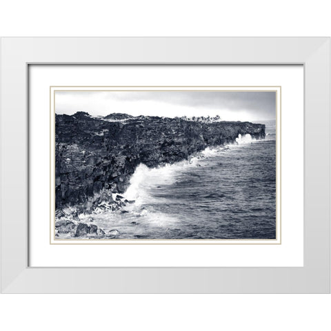 Indigo Coastline White Modern Wood Framed Art Print with Double Matting by Murdock, Ramona