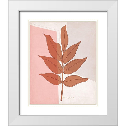 Leaf Set II White Modern Wood Framed Art Print with Double Matting by Murdock, Ramona