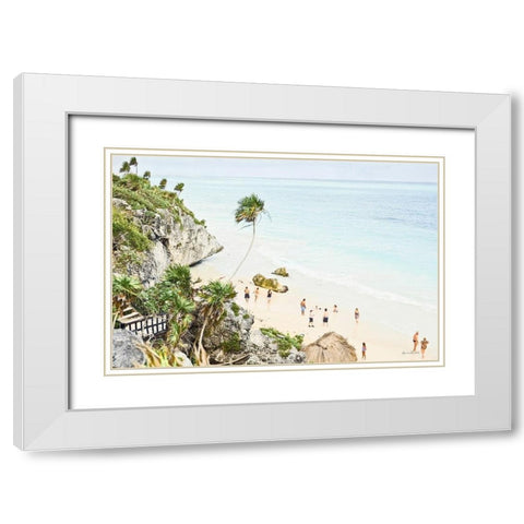 Tulum Beach I White Modern Wood Framed Art Print with Double Matting by Murdock, Ramona