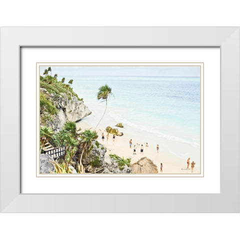 Tulum Beach I White Modern Wood Framed Art Print with Double Matting by Murdock, Ramona