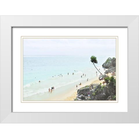 Tulum Beach II White Modern Wood Framed Art Print with Double Matting by Murdock, Ramona