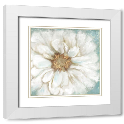 Zinnia I White Modern Wood Framed Art Print with Double Matting by Murdock, Ramona